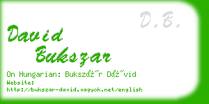 david bukszar business card